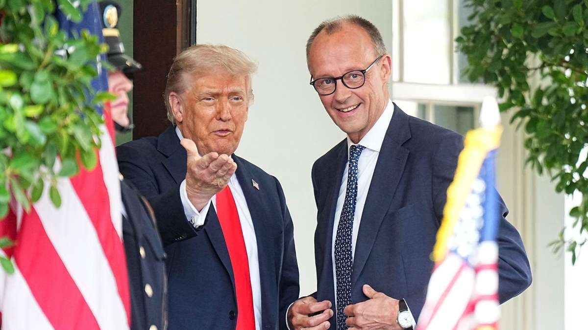 Мерц на встрече с Дональдом Трампом в США